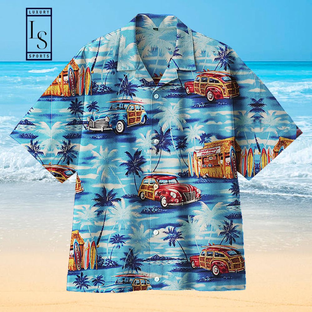Classic Car Takes Me To The Beach Hawaiian Shirt
