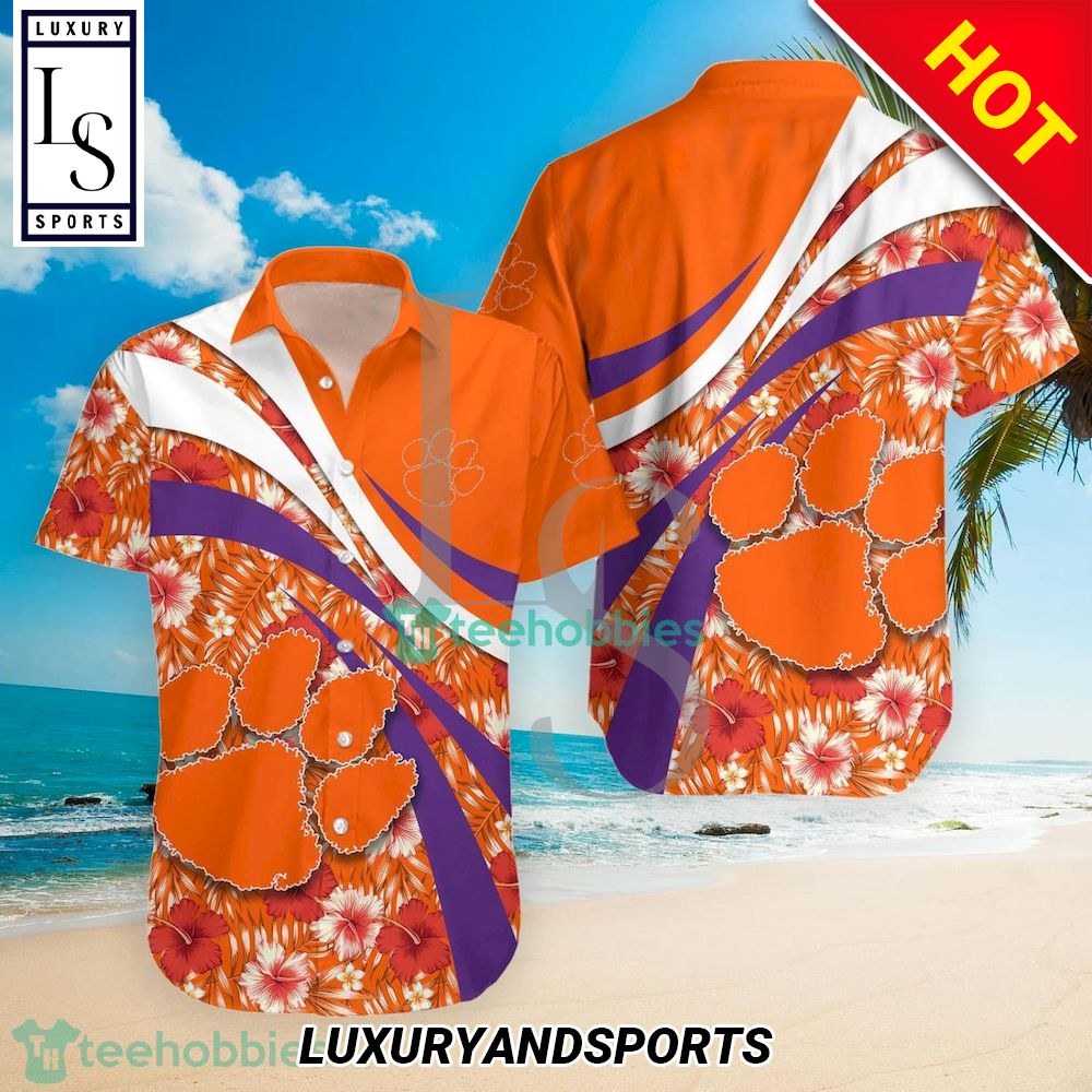 Clemson Tigers NCAA Hibiscus Tropical Flower Hawaiian Shirt