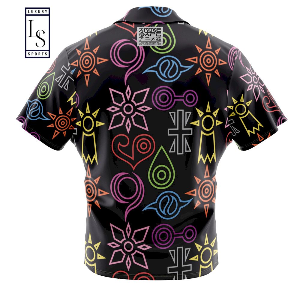 Crest Symbols Digimon Button Up Hawaiian Shirt