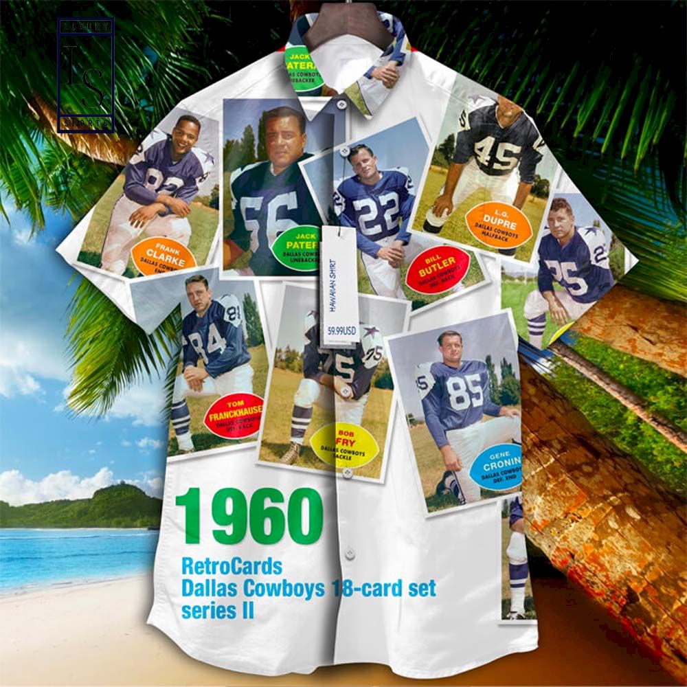 Dallas Cowboys 1960 Retrocards Vintage Hawaiian Shirt