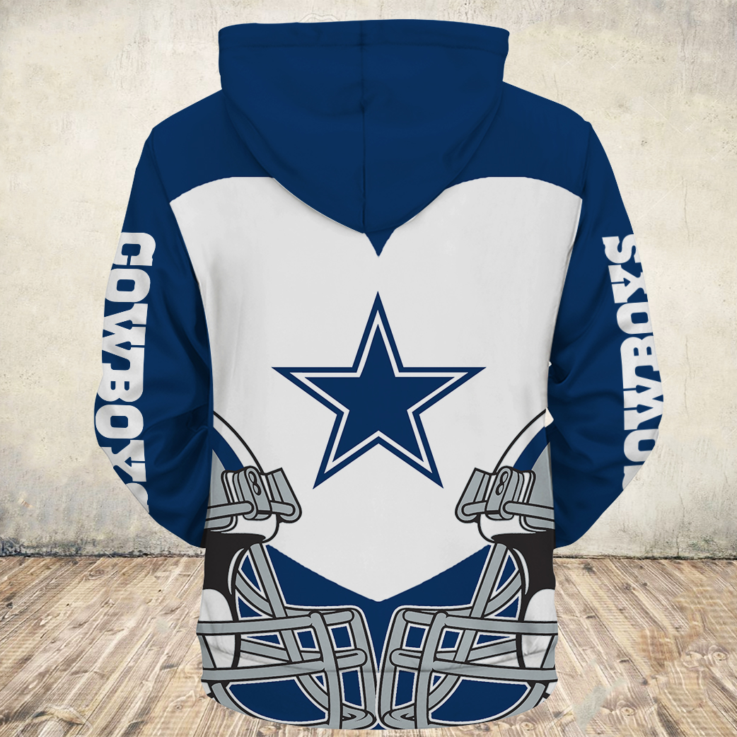 Dallas Cowboys Sweatshirt Mens Extra Large Blue Star Logo Graphic Blue  Hooded