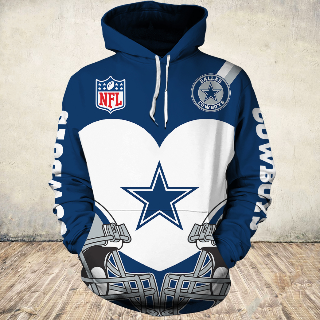 Dallas Cowboys Sweatshirt Mens Extra Large Blue Star Logo Graphic Blue  Hooded