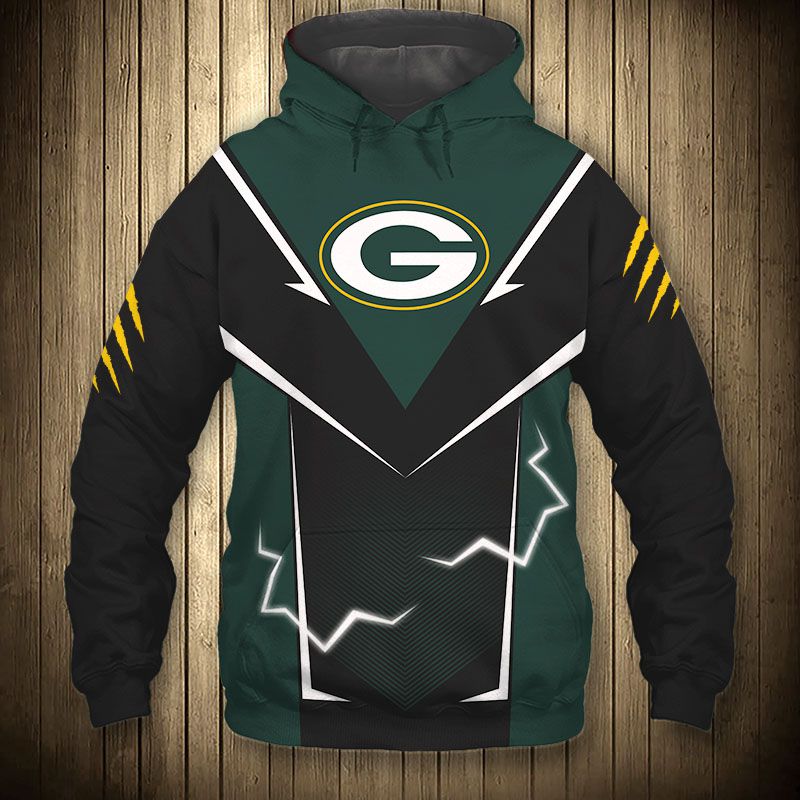 Green Bay Packers Hoodie lightning graphic gift for men - Trend Tee Shirts  Store