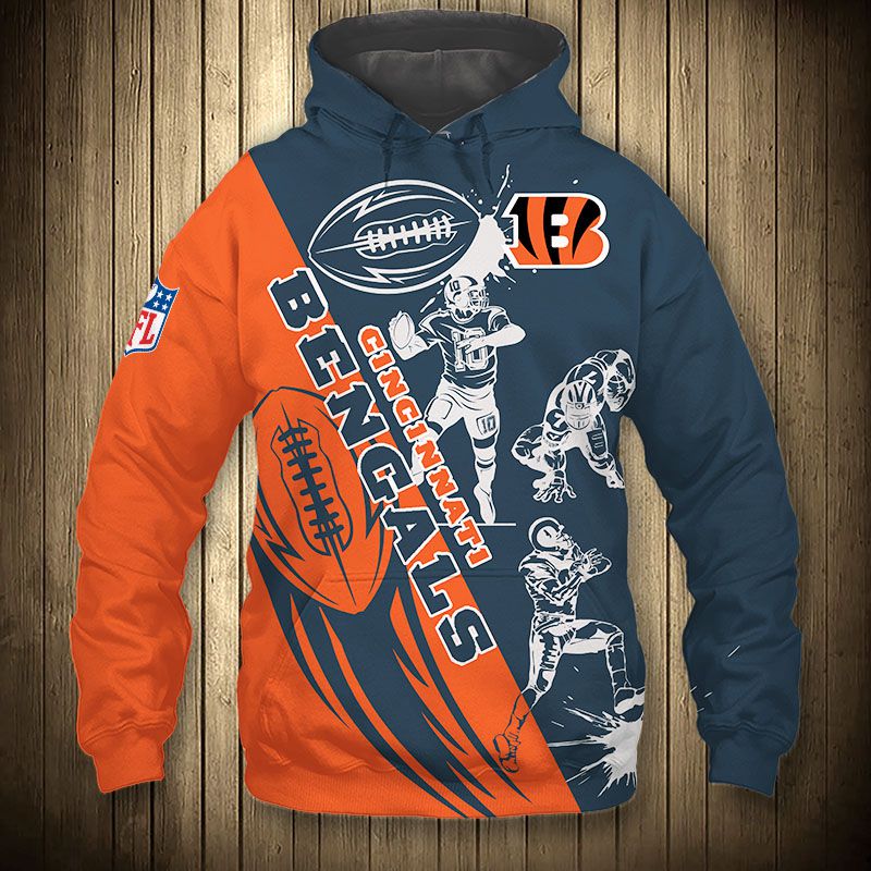 Cincinnati Bengals Hoodie 3D Cartoon player cute Sweatshirt