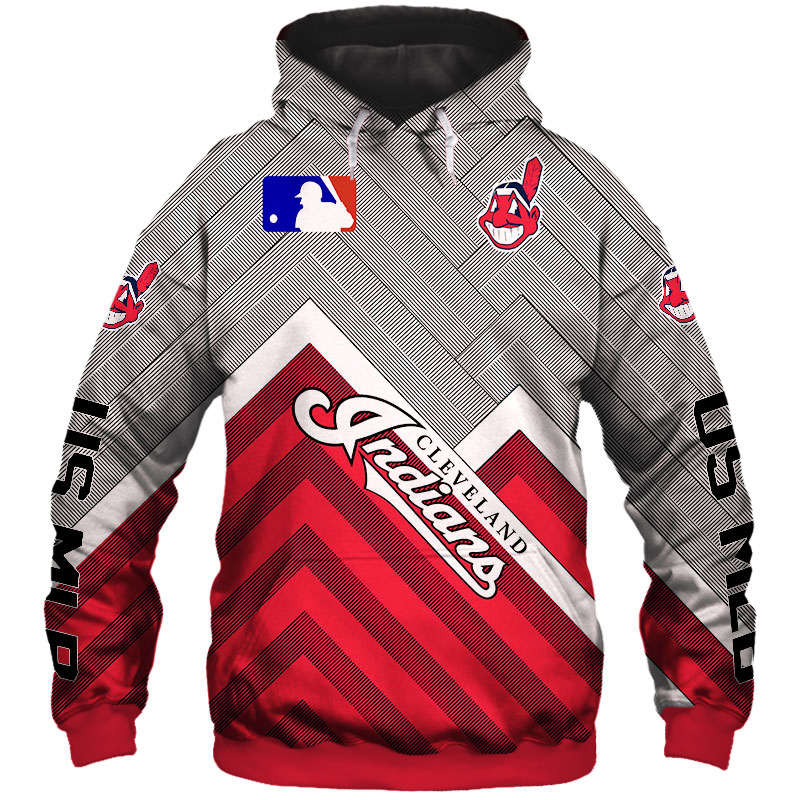 Cleveland Indians Hoodie 3D cheap baseball Sweatshirt for fan MLB