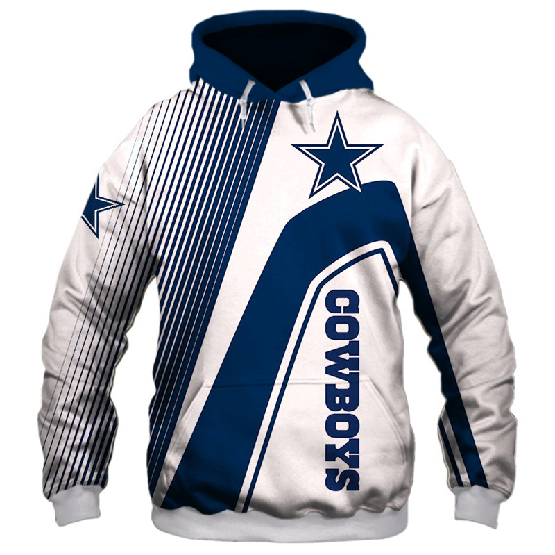 Dallas Cowboys 3D Hoodie Zipper Sweatshirt Jacket Pullover NFL Football