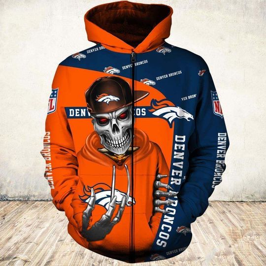 Denver Broncos Zip Hoodie Cute Death gift for men 3 Denver Broncos Zip Hoodie Cute Death gift for men