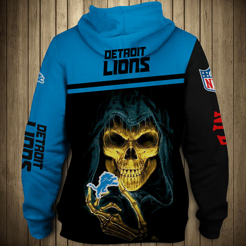 Detroit Lions 3D Skull Zip Hoodie Pullover Sweatshirt for fans 2 Detroit Lions 3D Skull Zip Hoodie Pullover Sweatshirt for fans