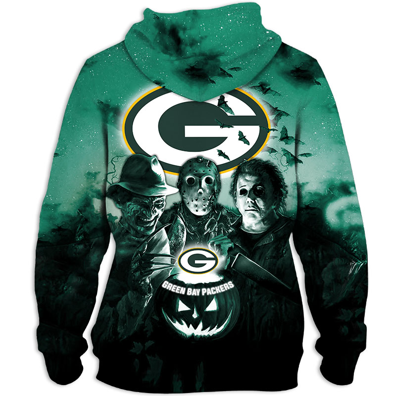 Green Bay Packers Hoodie 3D Halloween Horror night gift for fans 2 Green Bay Packers Hoodie 3D Halloween Horror night gift for fans