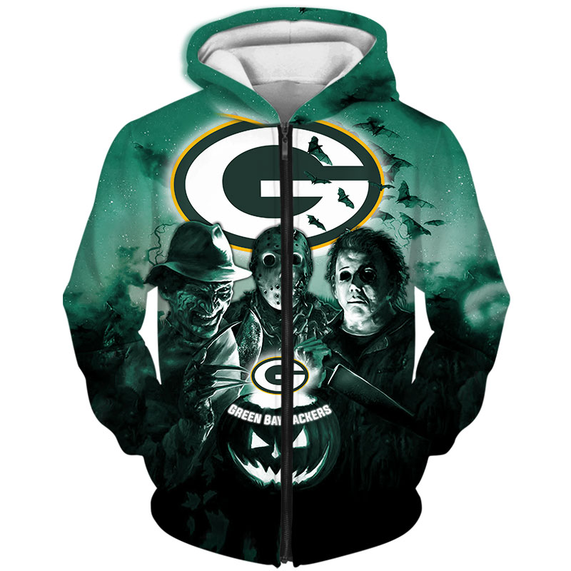 Green Bay Packers Hoodie 3D Halloween Horror night gift for fans 3 Green Bay Packers Hoodie 3D Halloween Horror night gift for fans