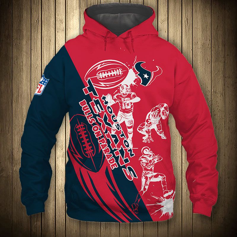 Houston Texans Hoodie 3D Cartoon player cute Sweatshirt - Trend