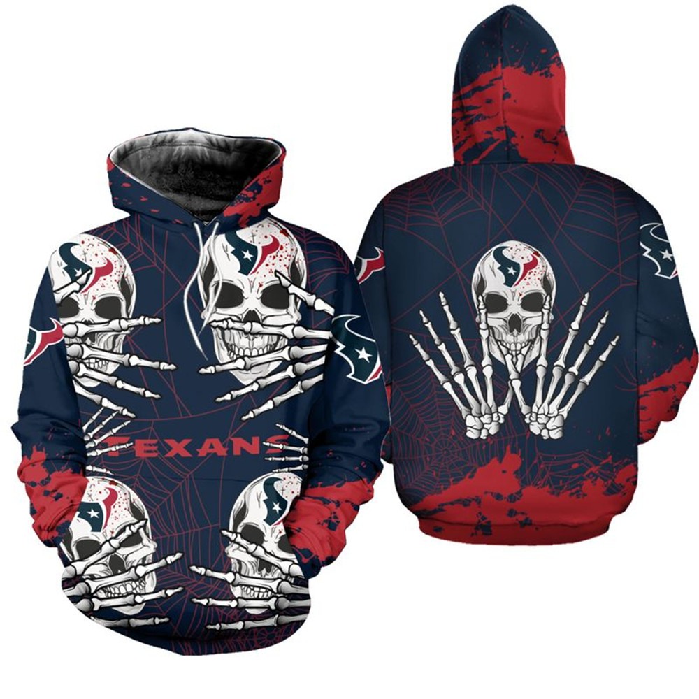 Houston Texans Hoodie skull for Halloween graphic