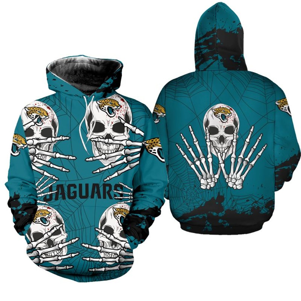 Jacksonville Jaguars Hoodie skull for Halloween graphic