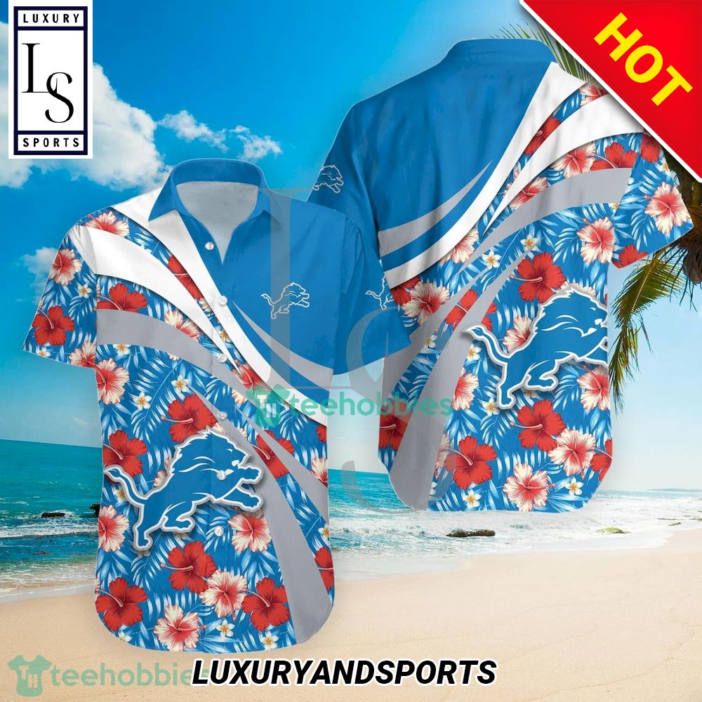 Detroit Lions NFL Hibiscus Tropical Flower Hawaiian Shirt