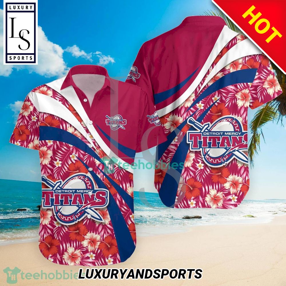 Detroit Mercy Titans NCAA Hibiscus Tropical Flower Hawaiian Shirt