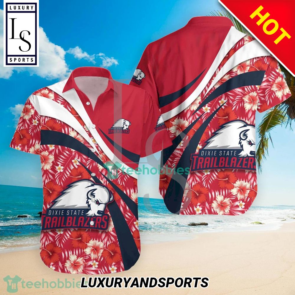 Dixie State Trailblazers NCAA Hibiscus Tropical Flower Hawaiian Shirt