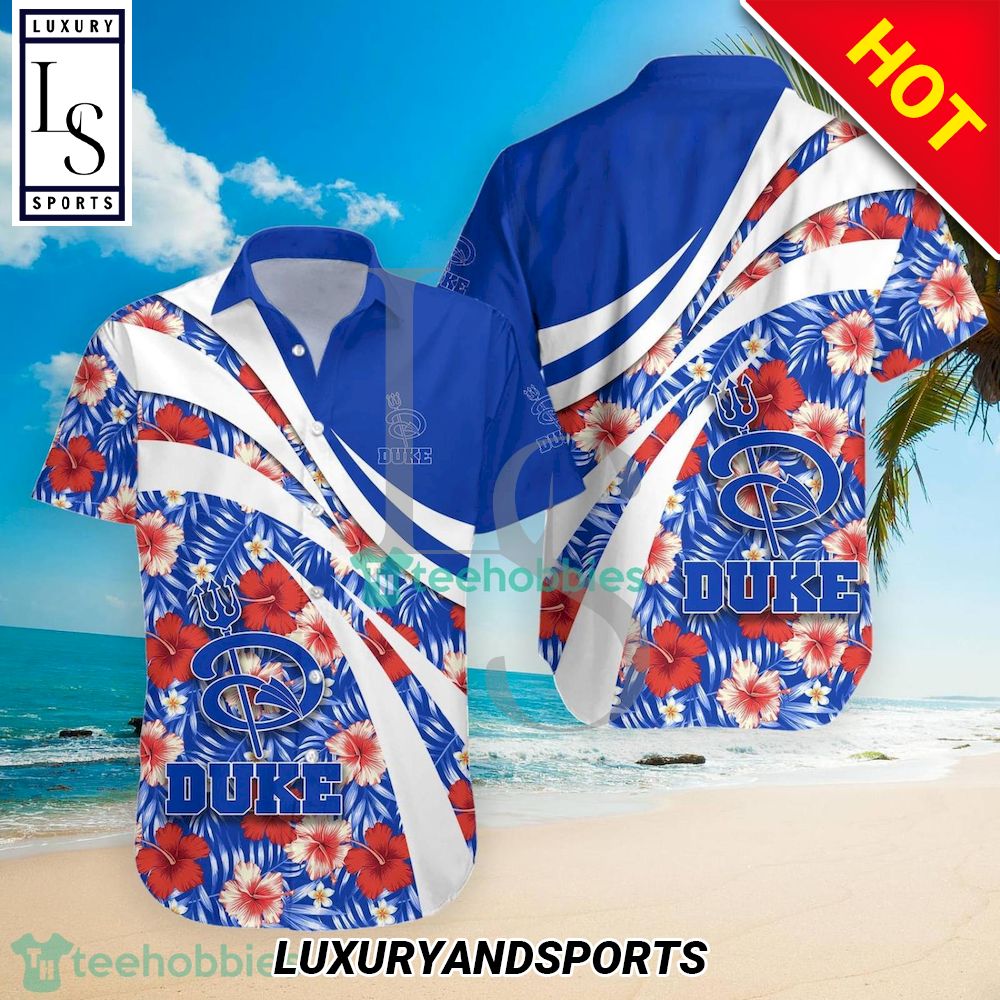 Duke Blue Devils NCAA Hibiscus Tropical Flower Hawaiian Shirt