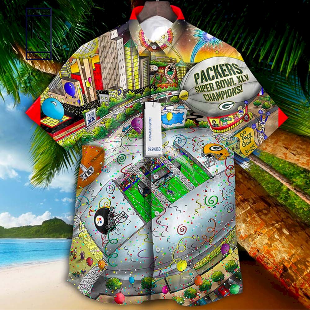 Green Bay Packers Super Bowl Xlv Vintage Hawaiian Shirt