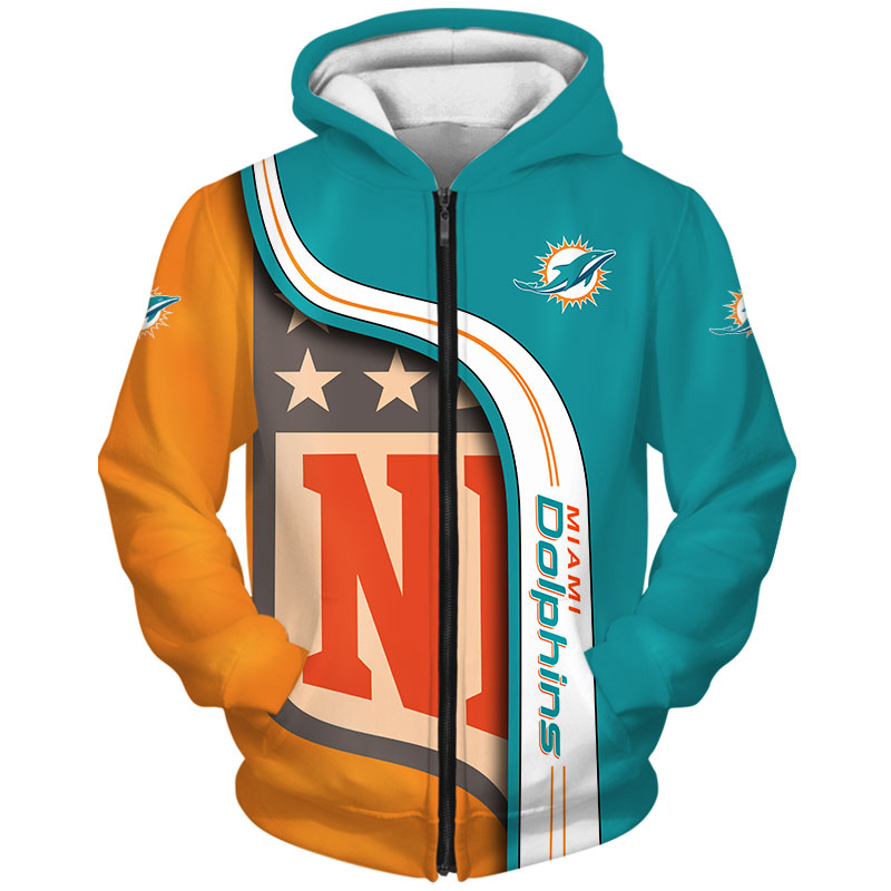 Miami Dolphins 3D Hoodie Pullover Sweatshirt NFL for fans