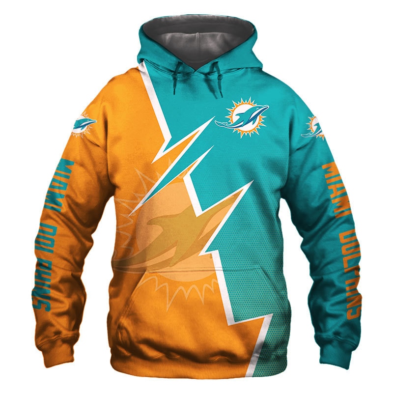 Miami Dolphins Hoodie Zigzag graphic Sweatshirt gift for fans