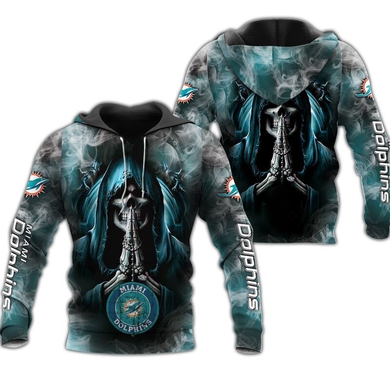 Miami Dolphins Hoodies death smoke graphic gift for men