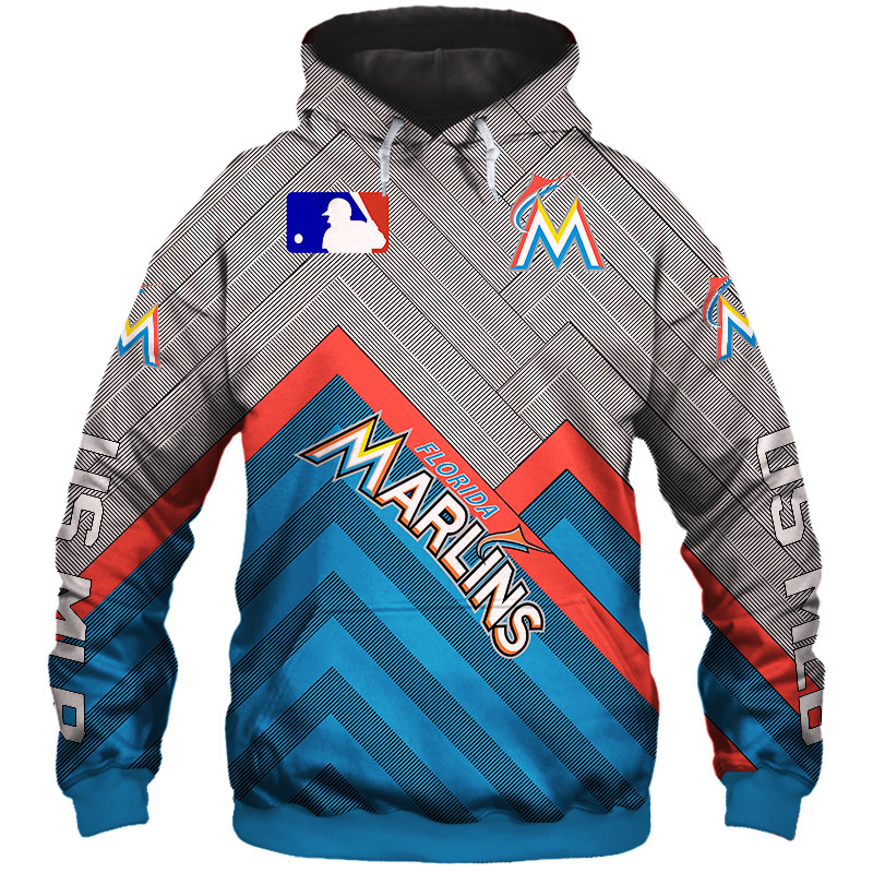 Miami Marlins Hoodie 3D cheap baseball Sweatshirt for fan MLB