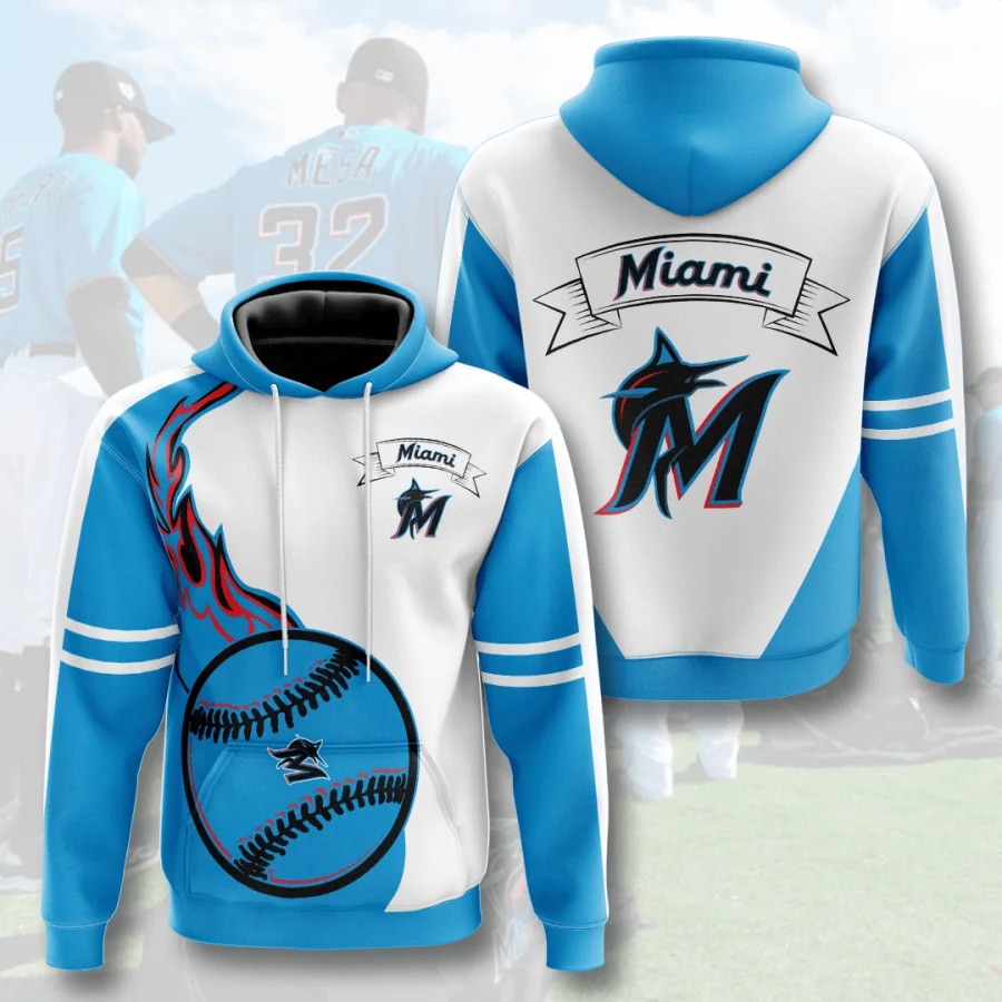 Miami Marlins hoodies Flame Balls graphic gift for men