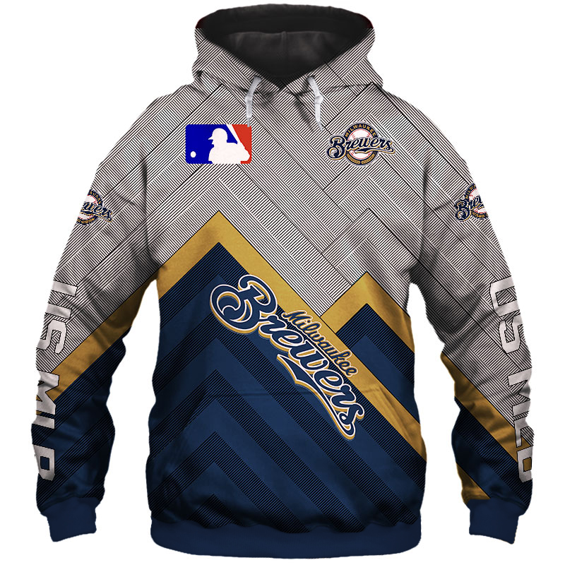 Milwaukee Brewers Hoodie 3D cheap baseball Sweatshirt for fans