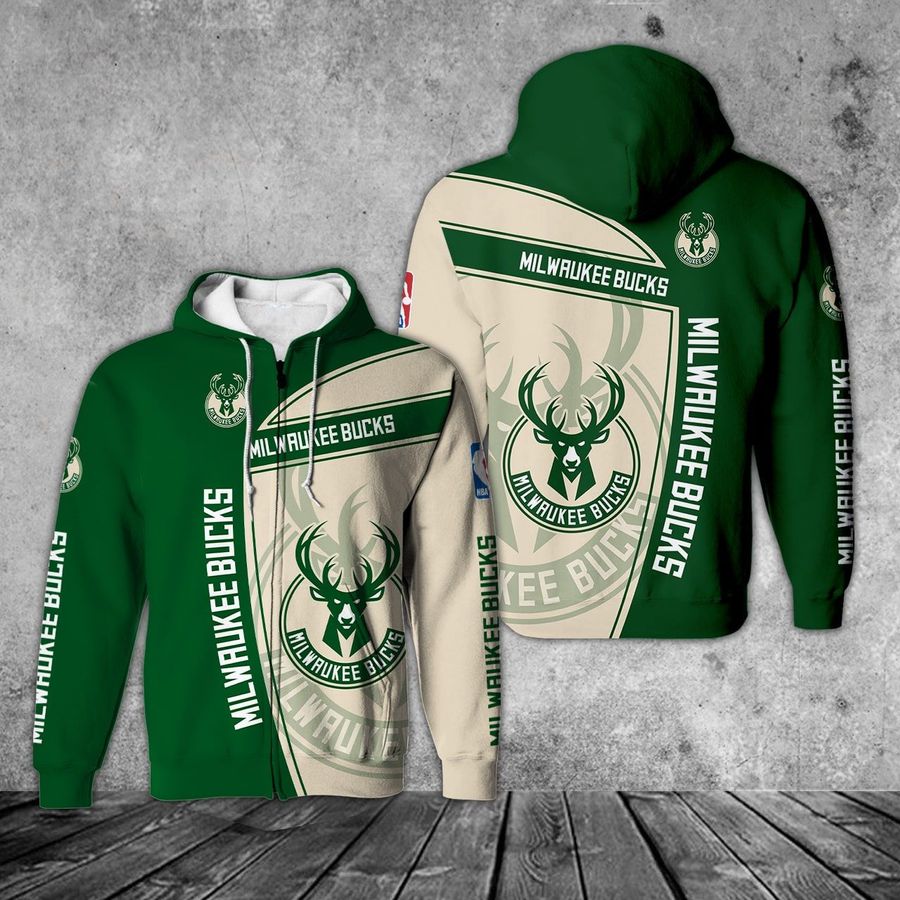 Milwaukee Bucks hoodie 3D basketball for fans