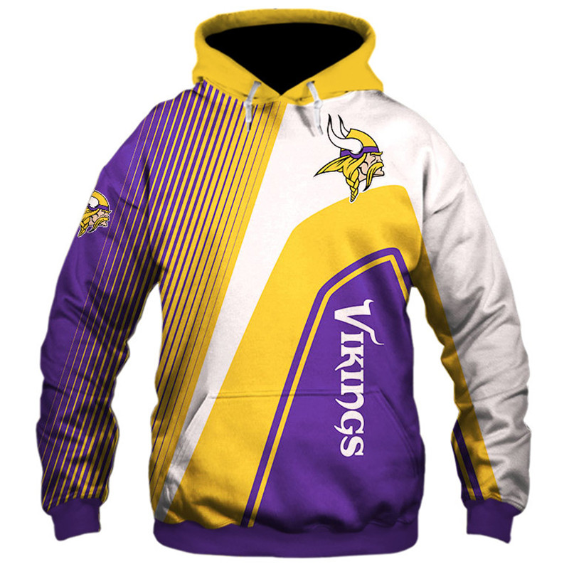 Minnesota Vikings 3D Zip Hoodie cheap Sweatshirt Pullover NFL