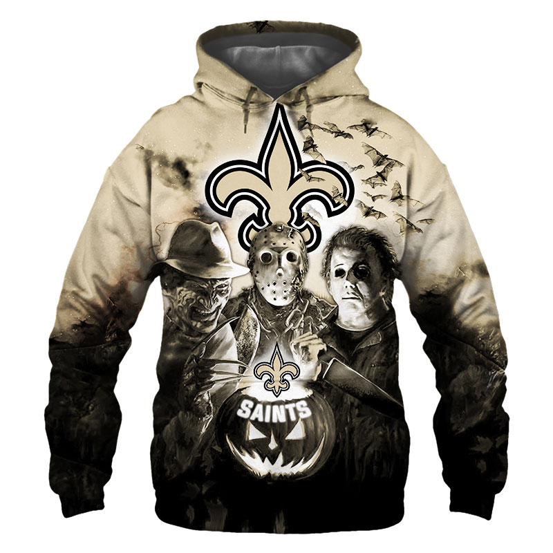 New Orleans Saints Hoodie 3D Halloween Horror night gift for fans