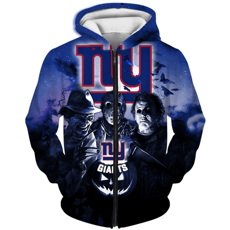 New York Giants Hoodies 3D Halloween Horror Night Sweatshirt Pullover