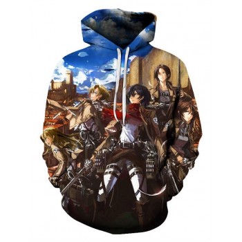 ATTACK ON TITAN ANIME LEVI EREN YEAGER MIKASA ACKERMAN SASHA BLOUSE 3D HOODIE