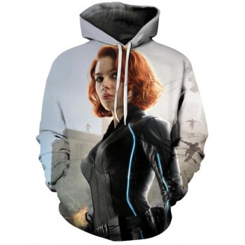 BLACK WIDOW NATASHA ROMANOVA SCARLETT JOHANSSON MARVEL 3D HOODIE