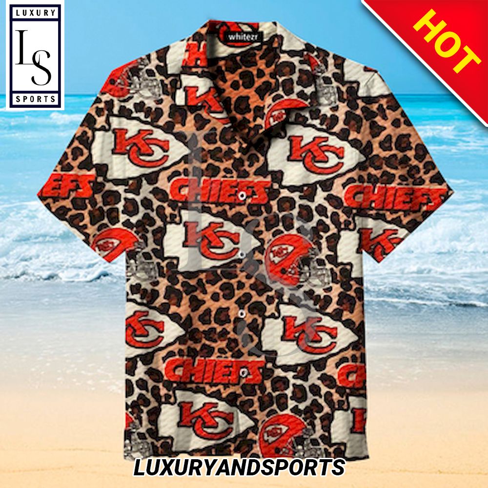 Kansas City Chiefs Leopard Print Hawaiian Shirt