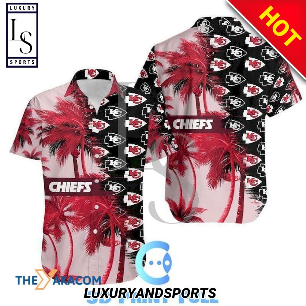 Kansas City Chiefs Road to Super Bowl Beach Coconut Trees Hawaiian Shirt