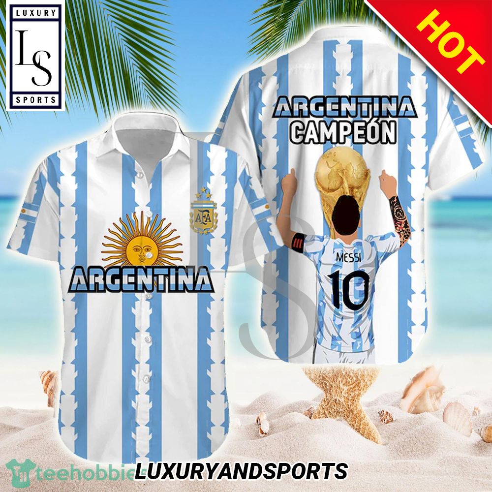 Lionel Messi Argentina Campeon Hawaiian Shirt