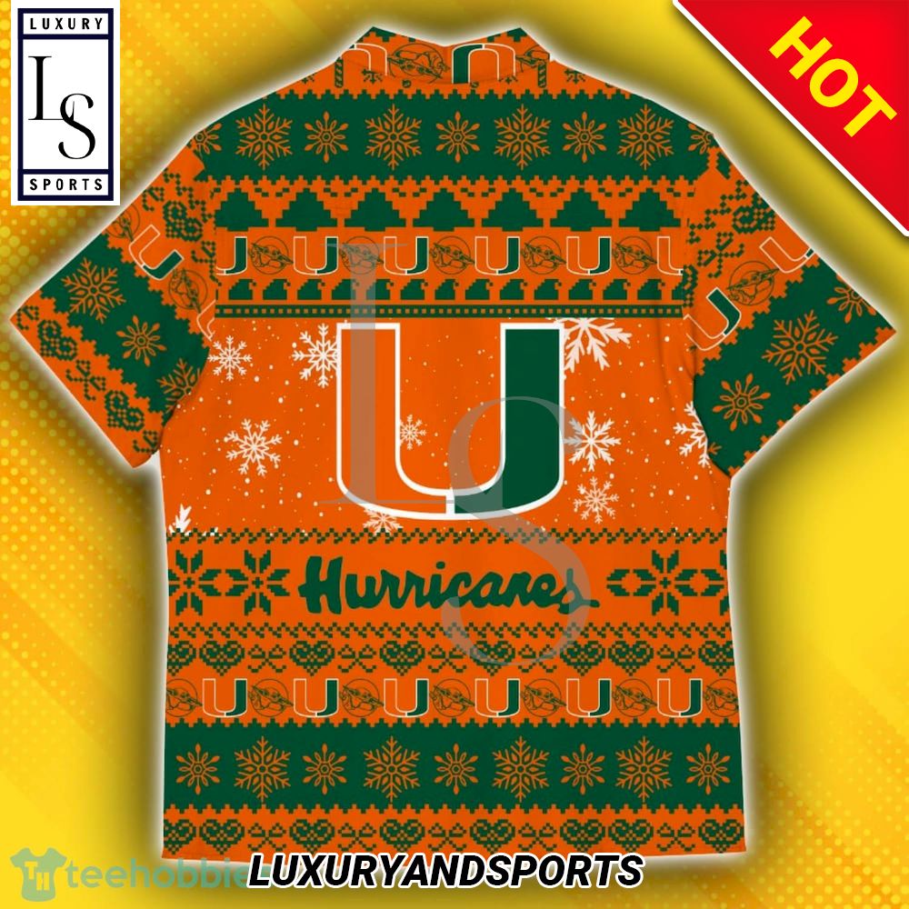 Miami Hurricanes Baby Yoda Star Wars Christmas Hawaiian Shirt