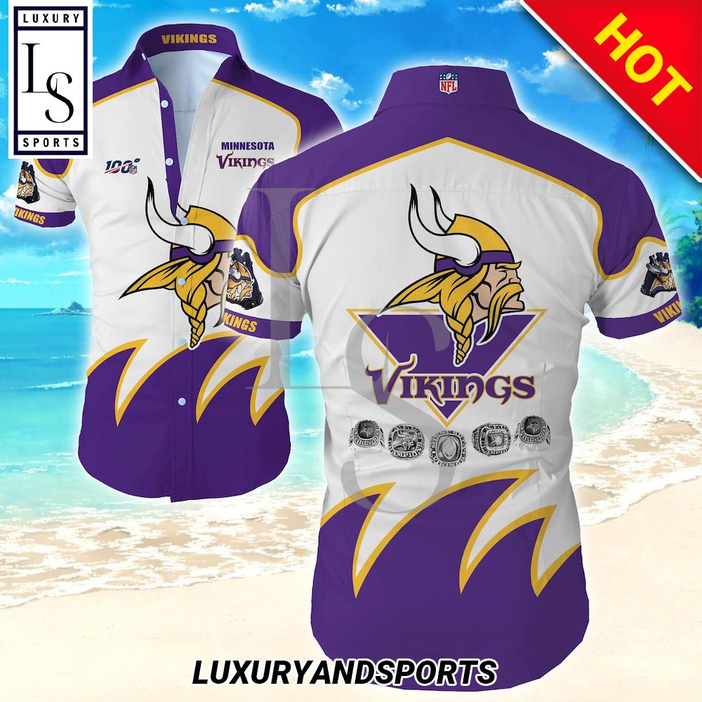 Minnesota Vikings 100Th Anniversary Hawaiian Shirt
