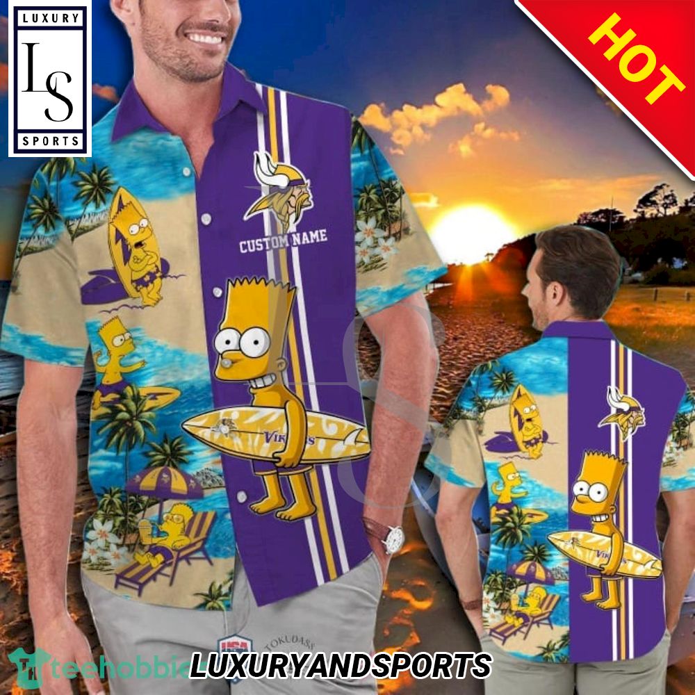 Minnesota Vikings Bart Simpson Personalized Hawaiian