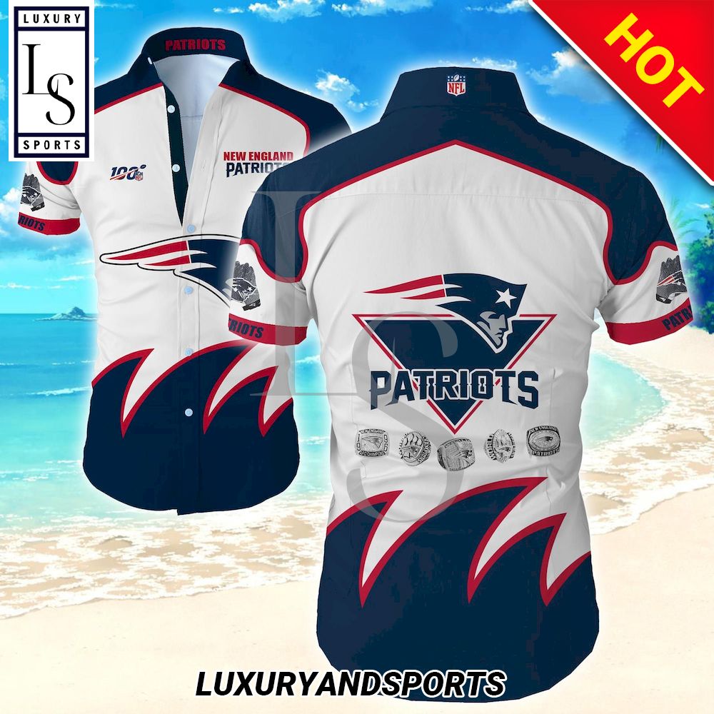 New England Patriots 100Th Anniversary Hawaiian Shirt