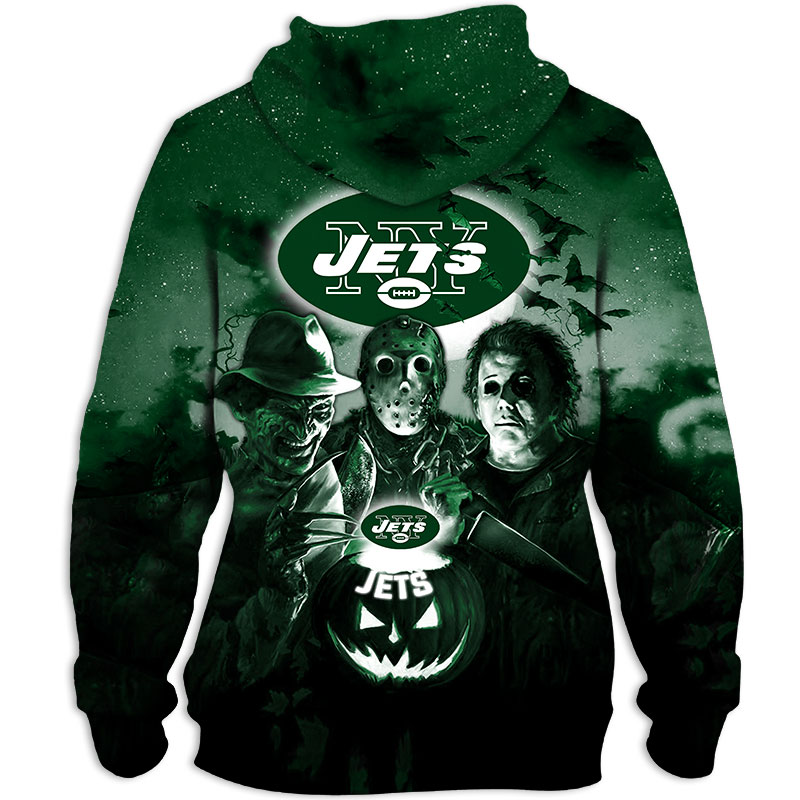 New York Jets Hoodie 3D Halloween Horror night gift for fans