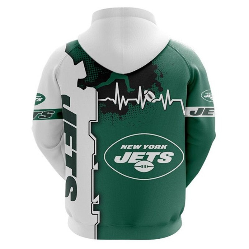 New York Jets Hoodie graphic heart ECG line
