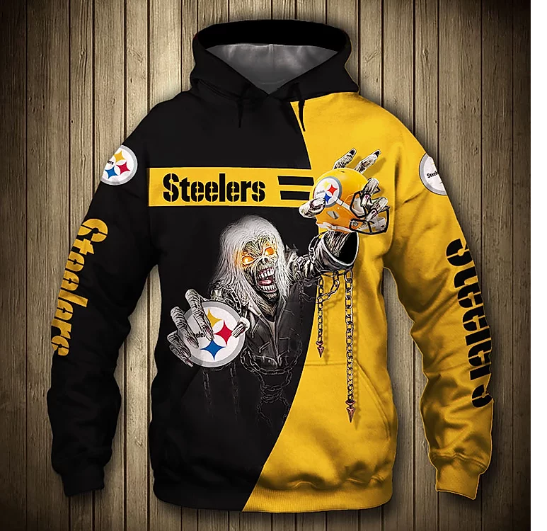 PITTSBURGH STEELERS Hoodie Sudden death Skulls Sweatshirt for fans