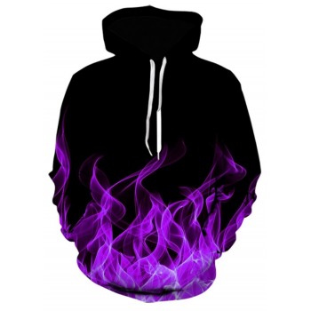 PURPLE HAZE FLAMES 3D HOODIE