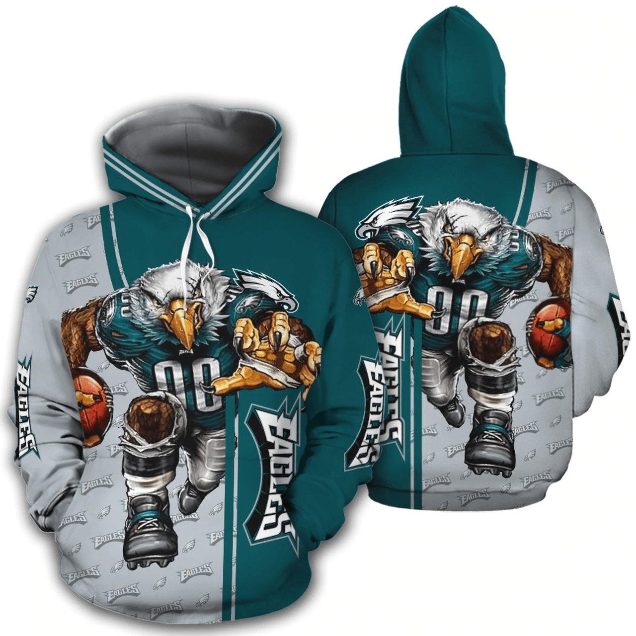 Philadelphia Eagles Hoodie 3D Mascot design gift for fans
