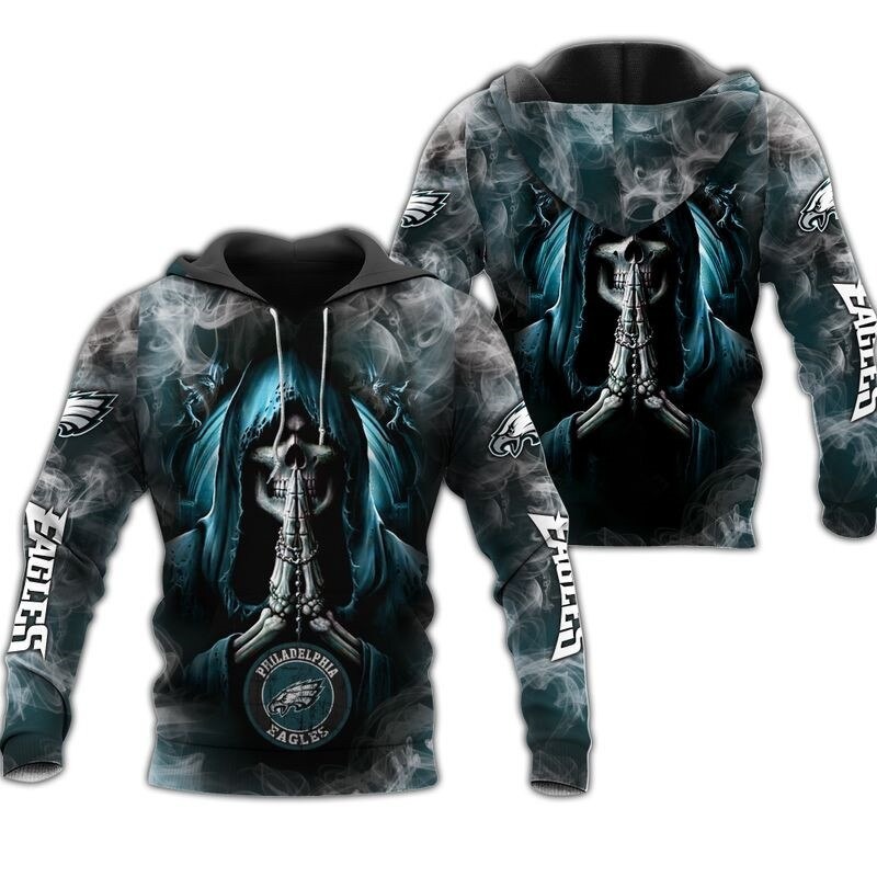 Philadelphia Eagles Hoodies death smoke graphic gift for men