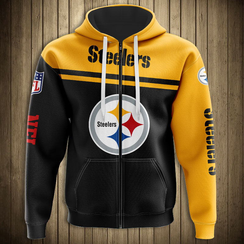 Pittsburgh Steelers  3D Skull Zip Hoodie Pullover Sweatshirt for fans