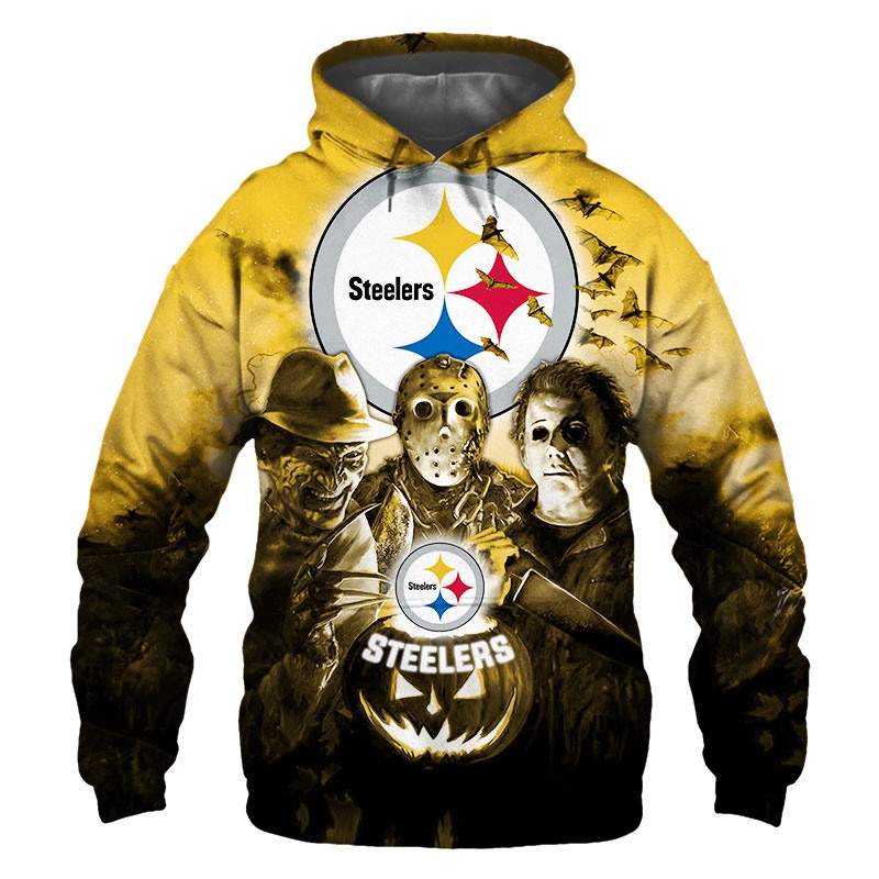 Pittsburgh Steelers Hoodie 3D Halloween Horror night gift for fans