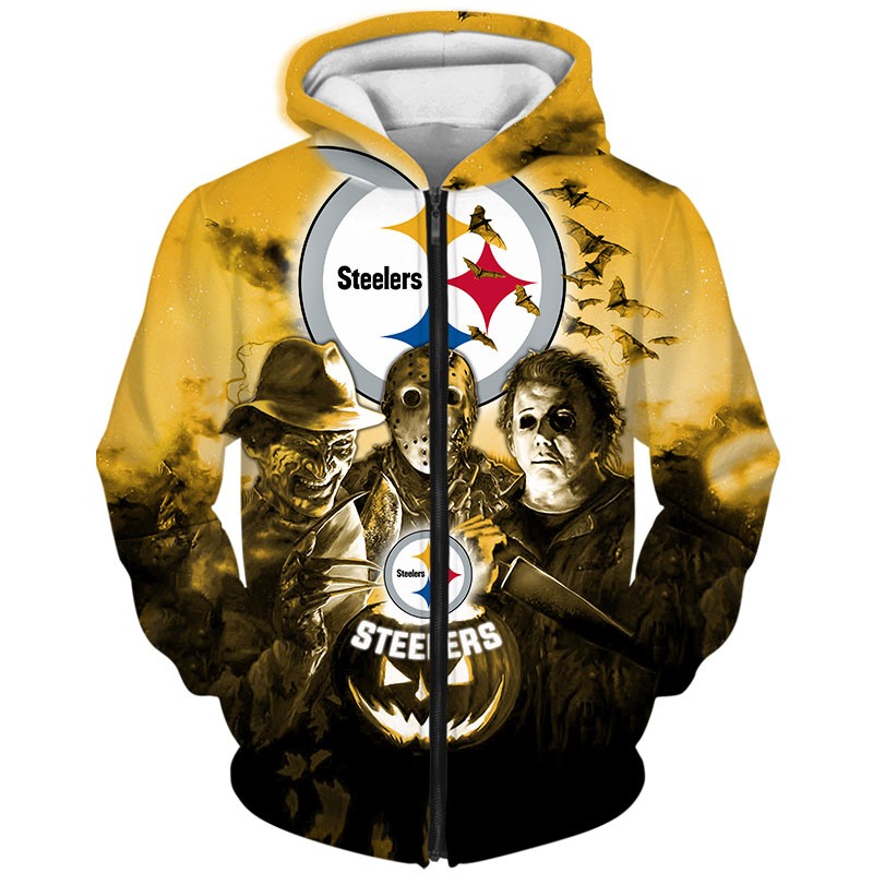 Pittsburgh Steelers Hoodie 3D Halloween Horror night gift for fans